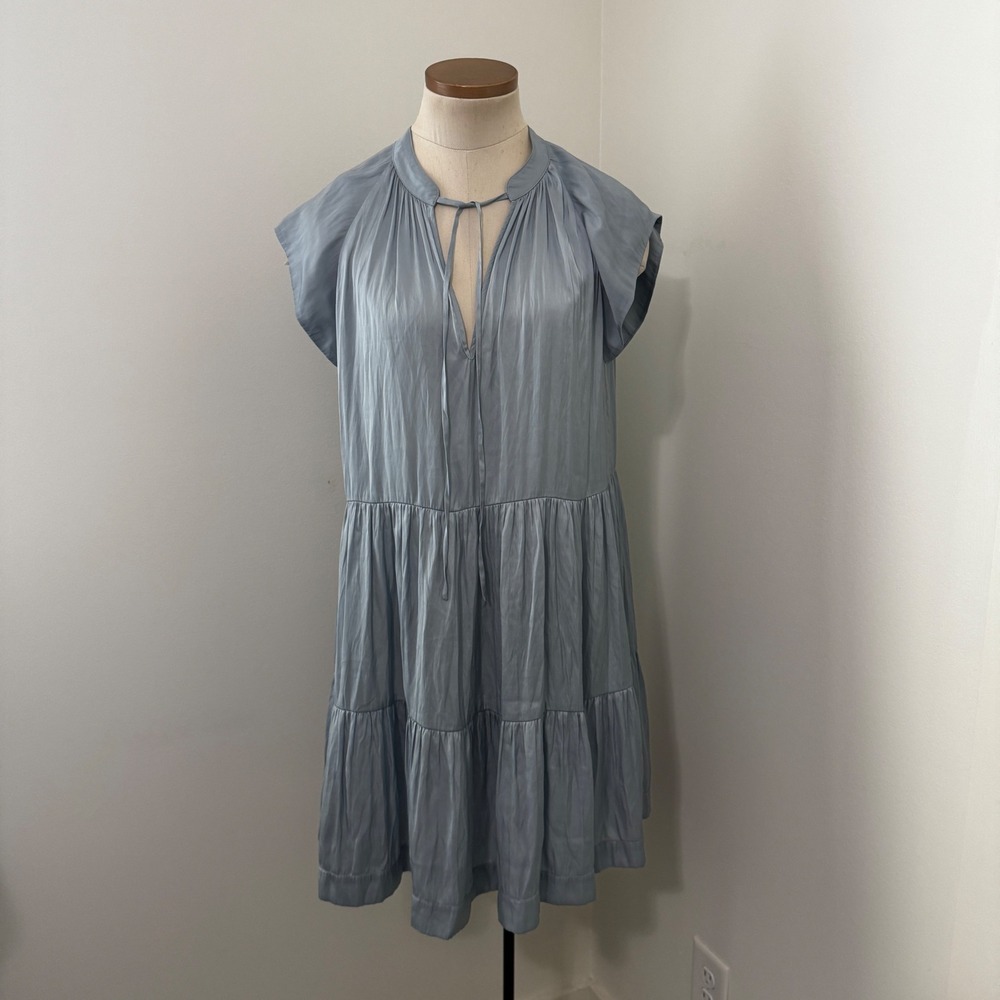 Zadig & Voltaire Medium Rito Blue Satin Mini Dress Feminine Coquette Feminine